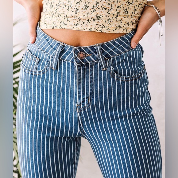 Judy Blue® Ultra High Rise Super Flare Jean In Pin Stripe - Picture 2 of 14